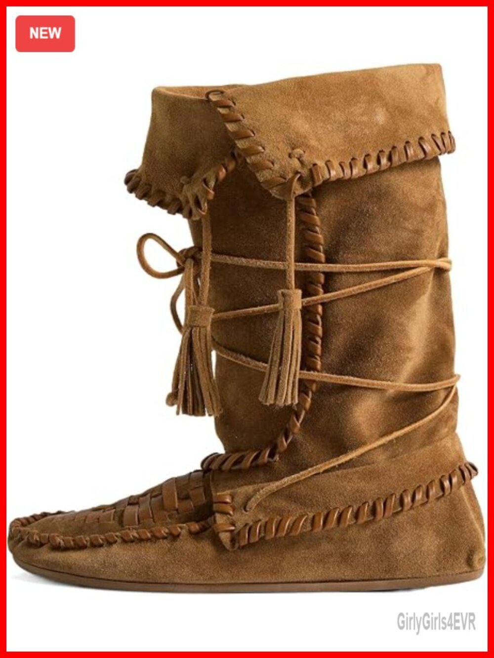 Slouchy Suede Boots with Woven Fold Over Boot Western Booties with Whipstitched